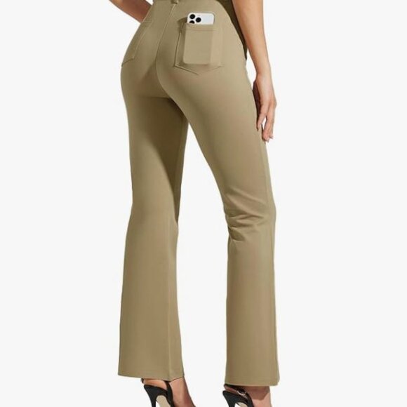 NEW Willit Dress Yoga Pants Khaki Stretch NWT Pull On Faux Fly Belt Loops XXL - Picture 5 of 8